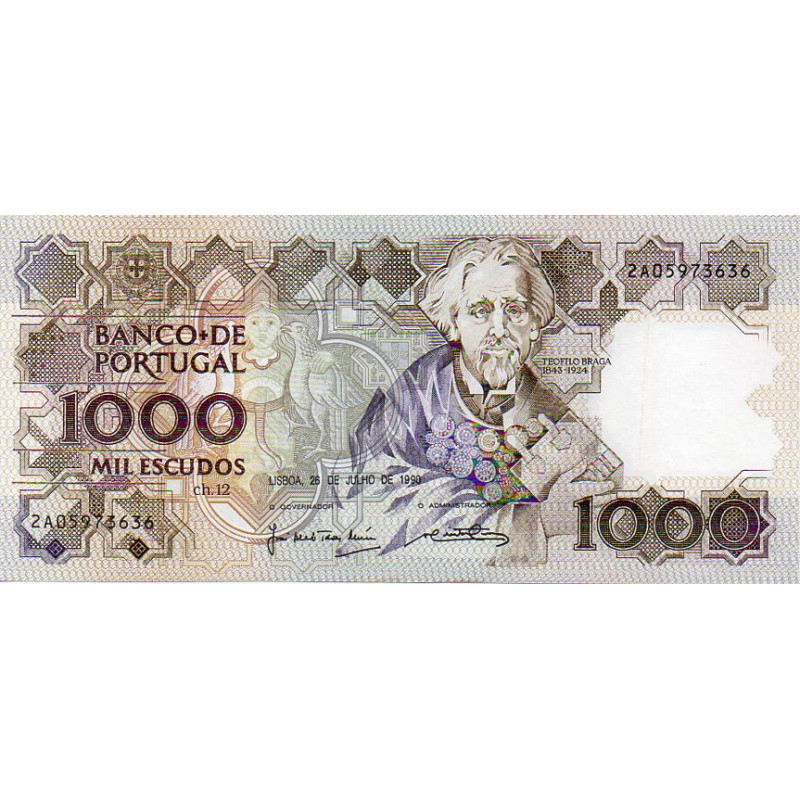 Portugal 1000$00 1990 Teófilo Braga 2A