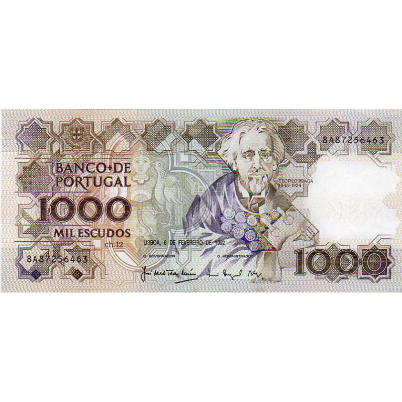 Portugal 1000$00 1992 Teófilo Braga 8A