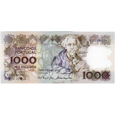 Portugal 1000$00 1994 Teófilo Braga Asterisco