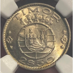 Timor 2$50 1970 Certificada