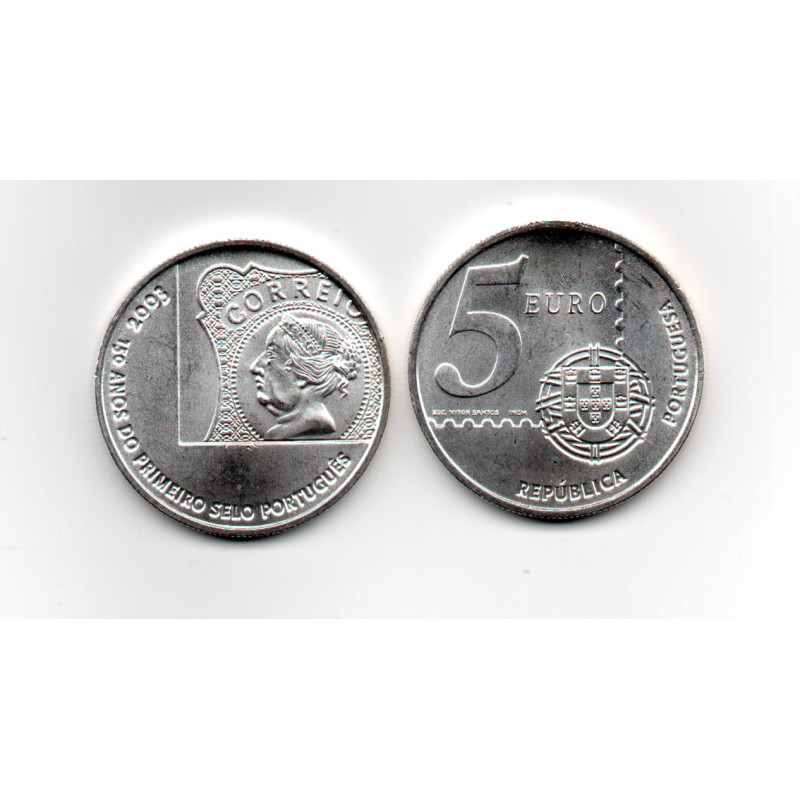 Portugal 5.00 € 2003 1° Selo Postal em Portugal