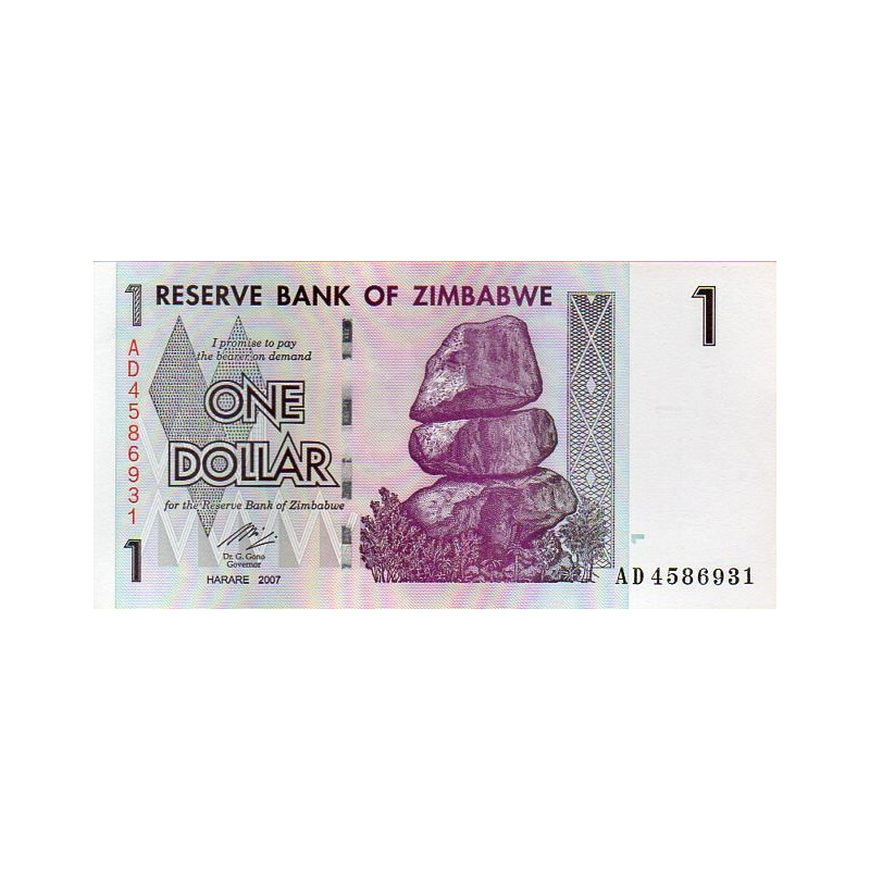 Zimbábue 1 Dólar 2007