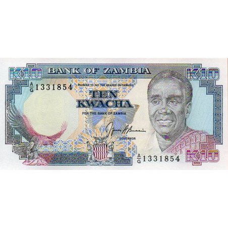 Zâmbia 10 Kwacha ND 1991-93 (91)