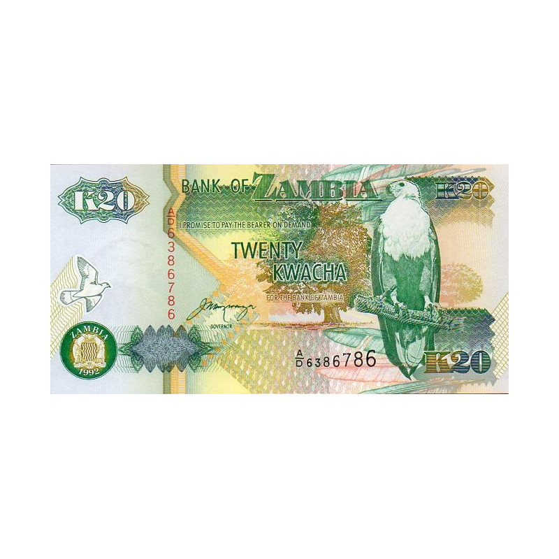 Zâmbia 20 Kwacha ND 1992-11 (92)