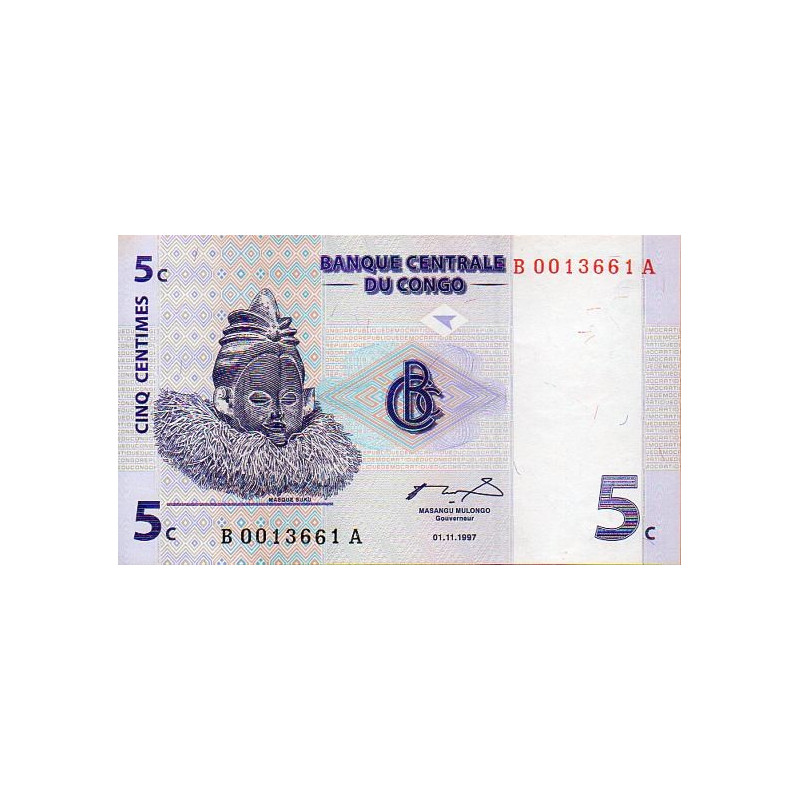 R.D.do Congo 5 Centimes 1997