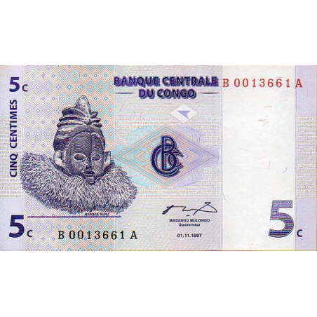 R.D.do Congo 5 Centimes 1997