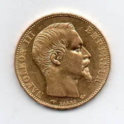 França  20 francs 1857 Napoleon III A Ouro
