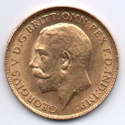 Reino Unido 1/2 Libra 1914 Jorge V ouro