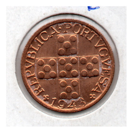 Portugal XX Centavos 1943 Sob
