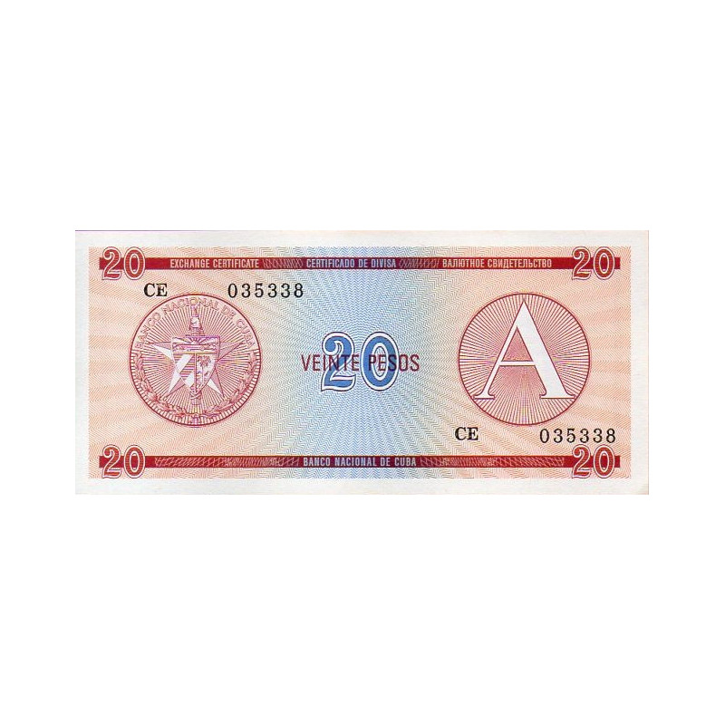 Cuba 20 Pesos ND 1985 Certificado (A)