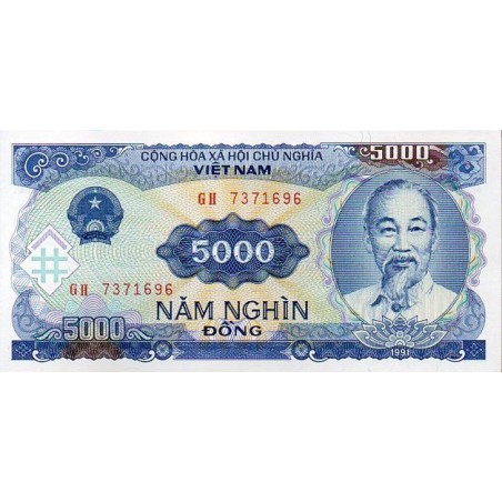 Vietname do Norte 5000 Dông 1991