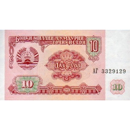 Tadjiquistão 10 Rubles 1994