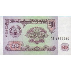 Tadjiquistão 20 Rubles 1994