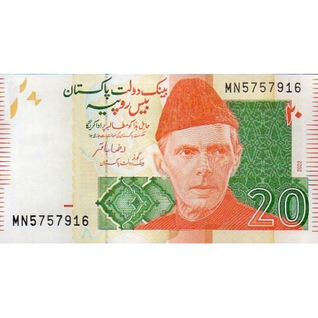 Paquistão 20 Rupee 2022