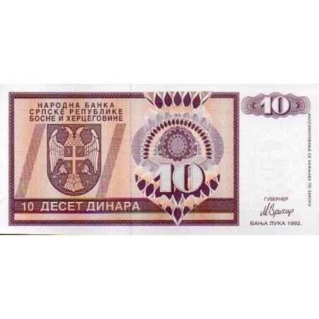 Bósnia Herzegovina 10 Dinara 1992