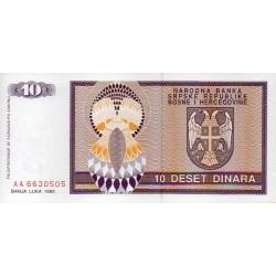 Bósnia Herzegovina 10 Dinara 1992