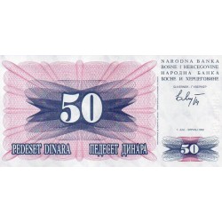 Bósnia Herzegovina 50 Dinara 1992