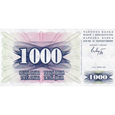 Bósnia Herzegovina 1000 Dinara 1992