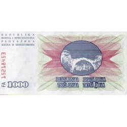 Bósnia Herzegovina 1000 Dinara 1992