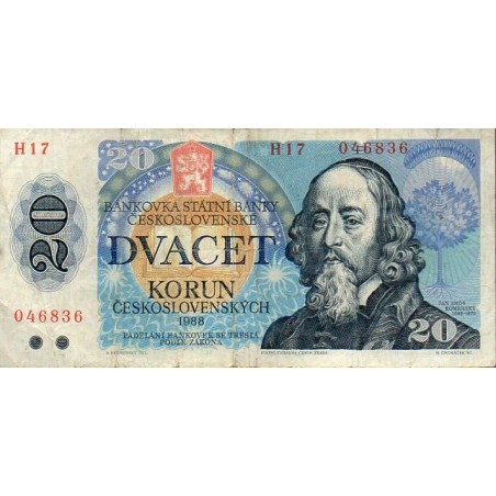 Checoslováquia 20 Korun 1988