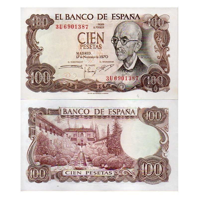 Espanha 100 Pesetas 1970