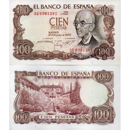 Espanha 100 Pesetas 1970