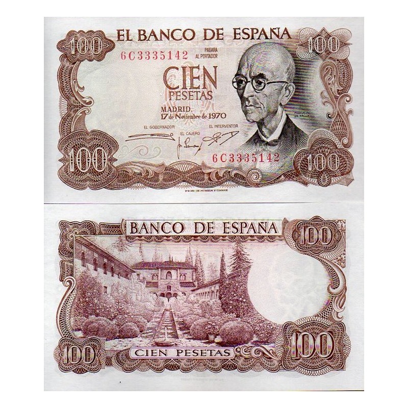 Espanha 100 Pesetas 1970