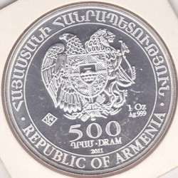 Arménia 500 Dram 1 OZ Prata 2011