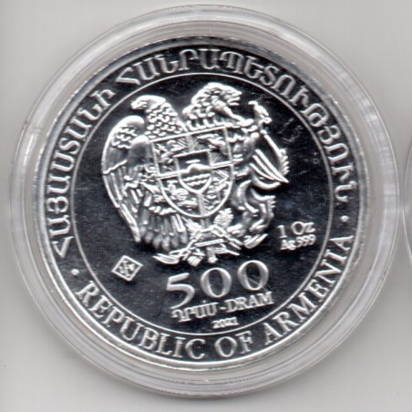 Arménia 500 Dram 1 OZ Prata 2020