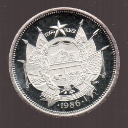 Estado do Texas 1 OZ Prata 1986