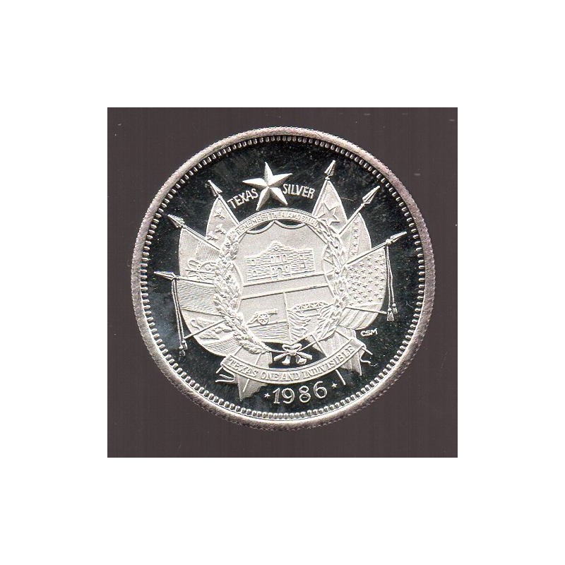 Estado do Texas 1 OZ Prata 1986