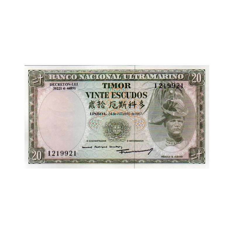 Timor 20 Escudos 1967