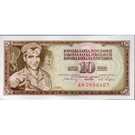 Jugoslávia 10 Dinara 1968