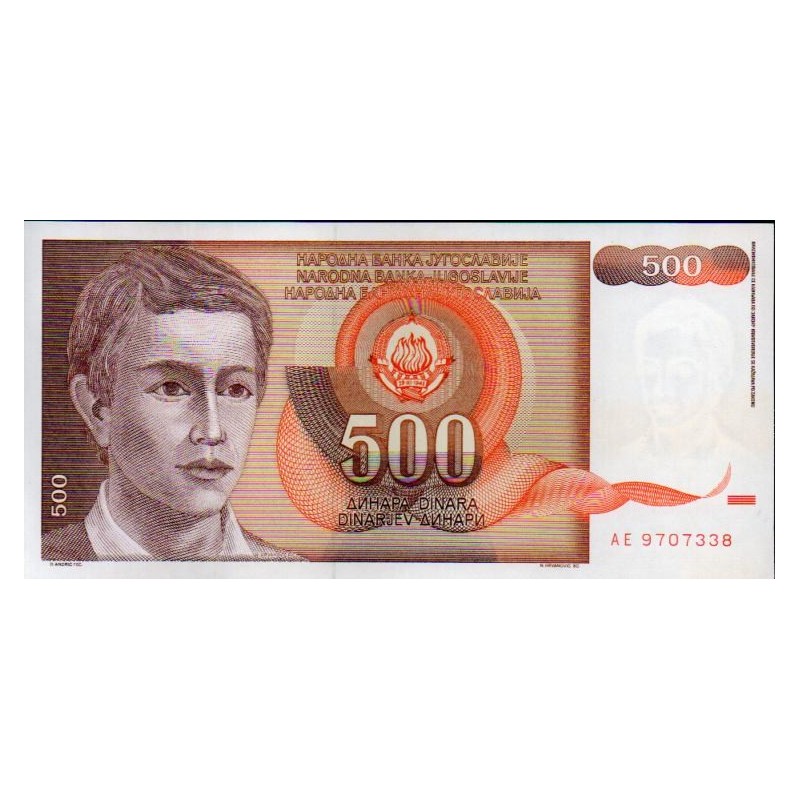 Jugoslávia 500 Dinara 1991