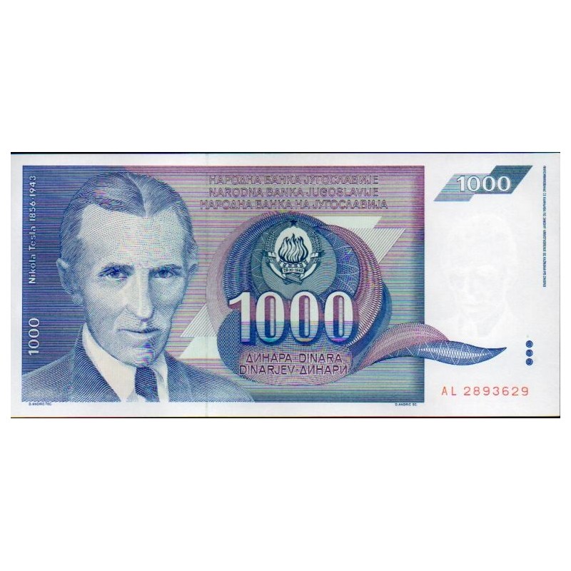 Jugoslávia 1000 Dinara 1991