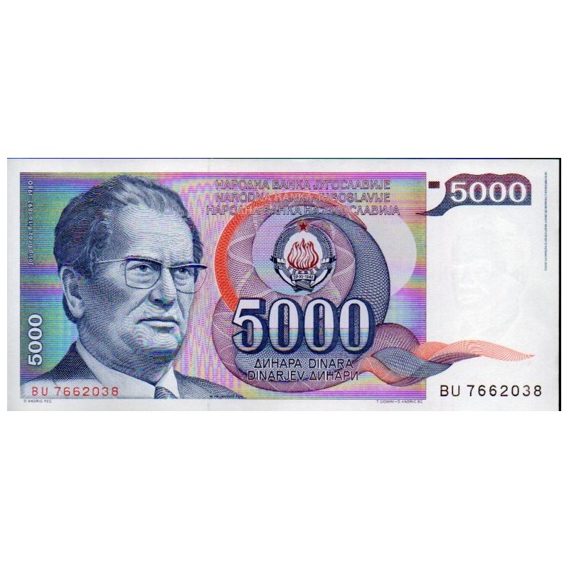 Jugoslávia 5000 Dinara 1985