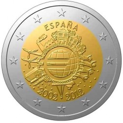 Espanha 2 € 2012 10 Anos do Euro