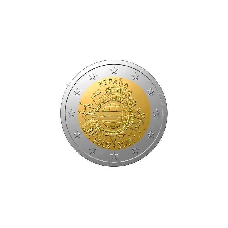 Espanha 2 € 2012 10 Anos do Euro