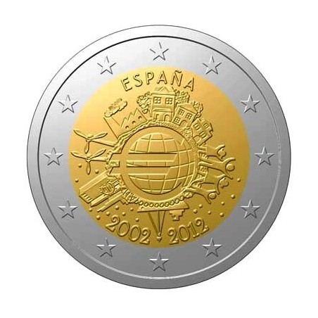 Espanha 2 € 2012 10 Anos do Euro