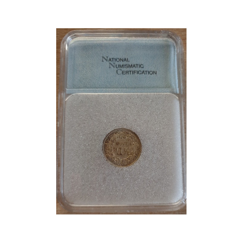 Suíça 50 Rappen 1898 Certificada AU58