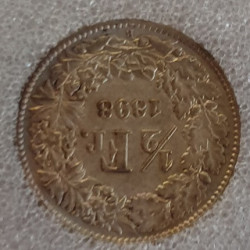 Suíça 50 Rappen 1898 Certificada AU58