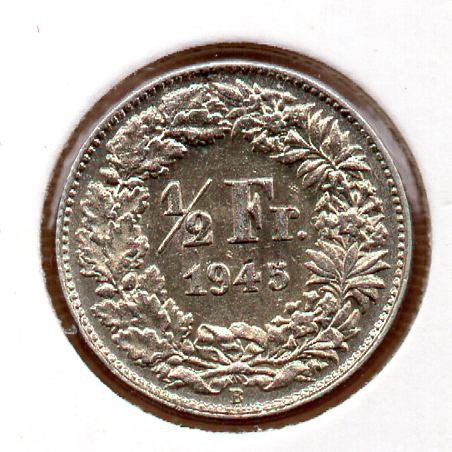 Suíça 50 Rappen 1945