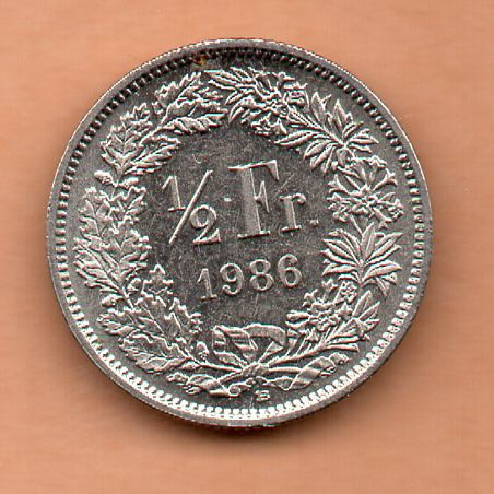 Suíça 50 Rappen 1986