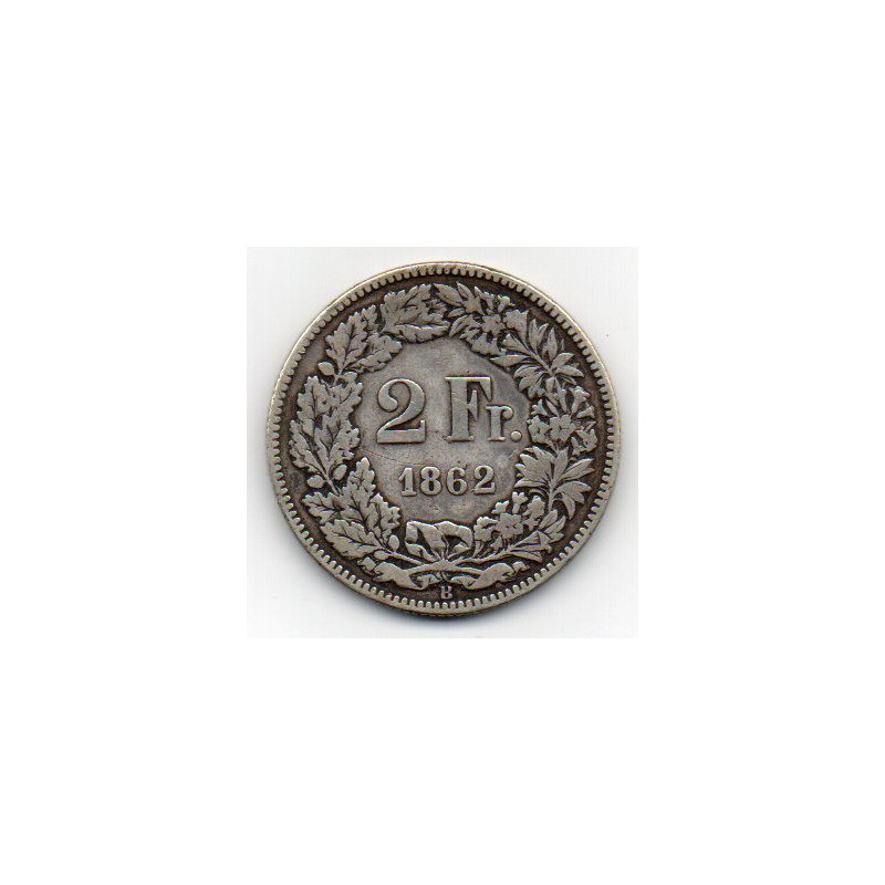 Suíça 2 Francos 1862