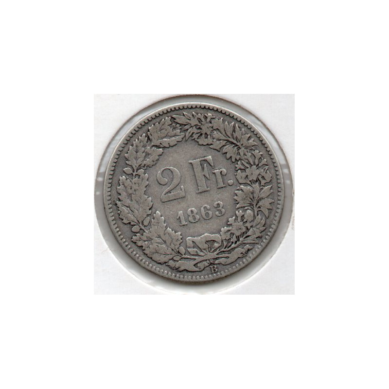 Suíça 2 Francos 1863