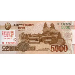 Coreia do Norte 5000 Won 2013 Espécime 0000000