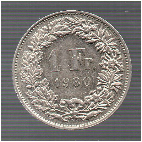 Suíça 1 Franco 1980