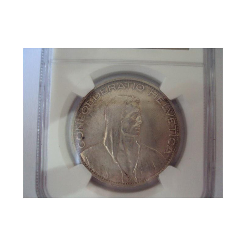 Suíça 5 Francos 1925 Certificada MS61