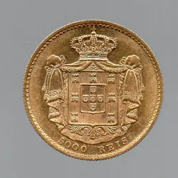 Portugal 5000 Reis 1887 D....