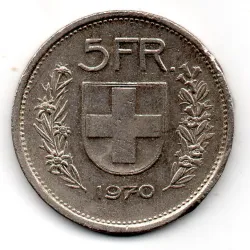 Suíça 5 Francos 1970